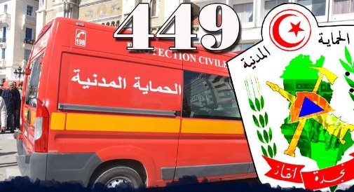 الحماية المدنية : تنفيذ 449 تدخلا نجم عنه 10 حالات وفاة و 391 إصابة