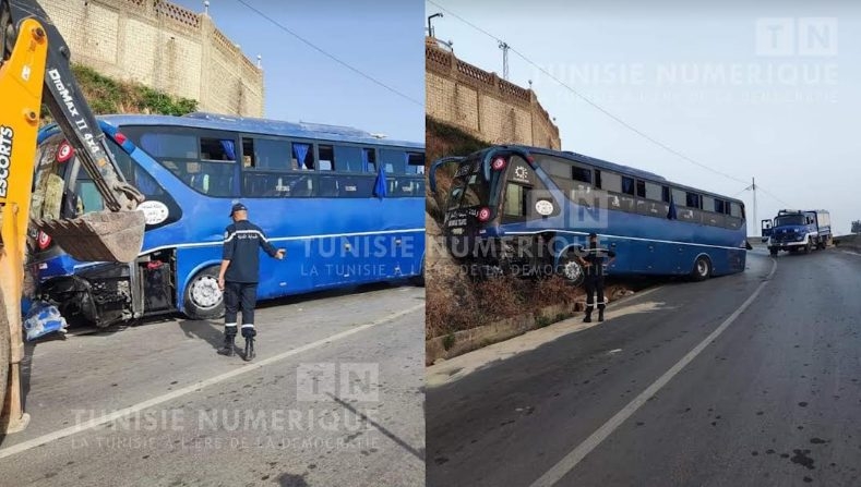 جندوبة : إنزلاق حافلة سياحية في طبرقة