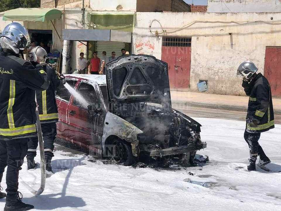 جندوبة : إحتراق سيارة والحماية المدنية تتدخل [صور]