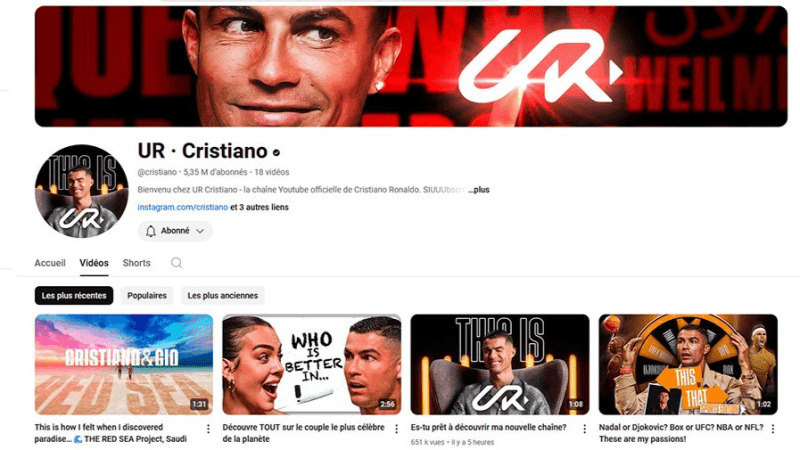 Ronaldo lance sa chaîne Youtube et réalise déjà un record