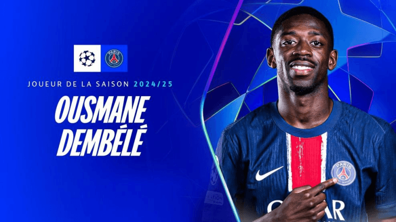 UEFA: Ousmane Dembélé, joueur de la saison de Ligue des champions
