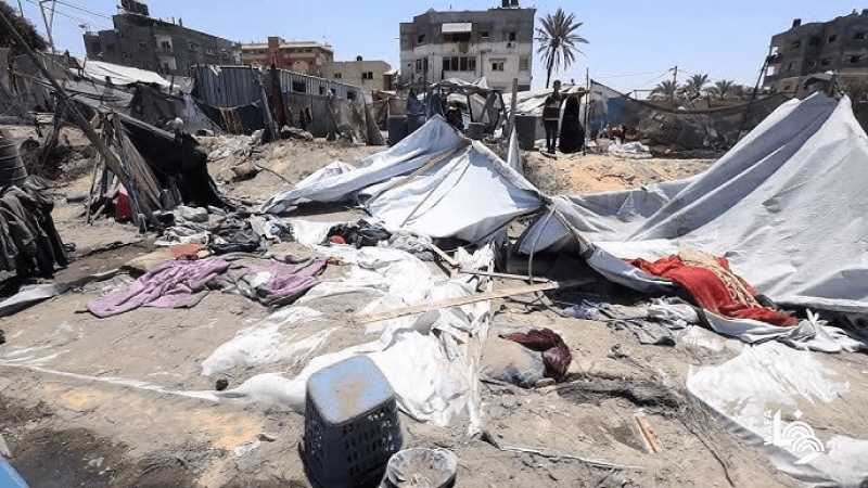 خان يونس: الإحتلال يقصف خيمة نازحين ويوقع شهداء
