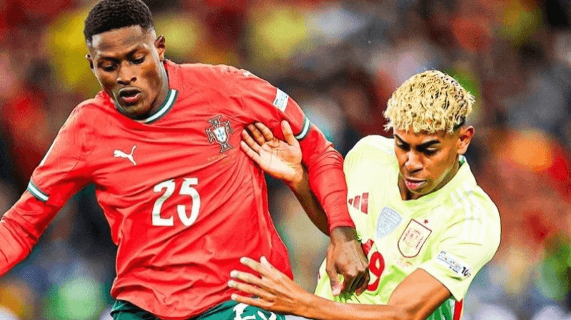 La pique de Nuno Mendes à Lamine Yamal