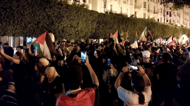 استقبال شعبي لـ'قافلة الصمود' بتونس العاصمة