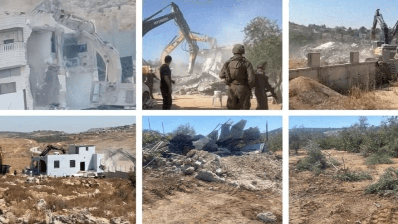 الاحتلال يهدم منازل الفلسطينيين في رام الله والقدس ونابلس
