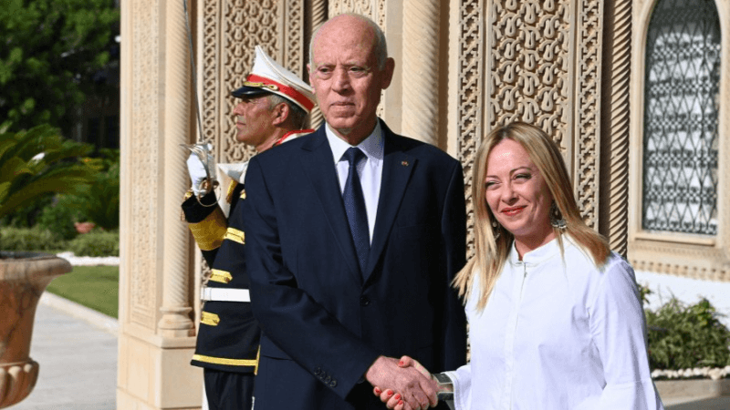 Giorgia Meloni en visite en Tunisie...