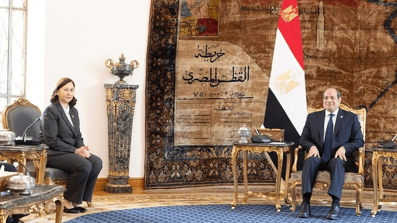رئيسة الحكومة تتباحث مع الرئيس المصري سبل تعزيز العلاقات الثنائية