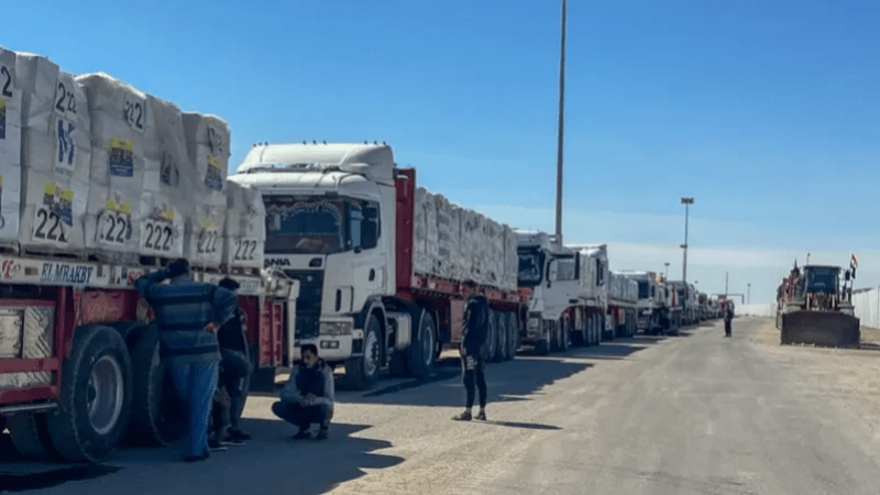 6 000 camions d’aide humanitaire  aux portes de Gaza