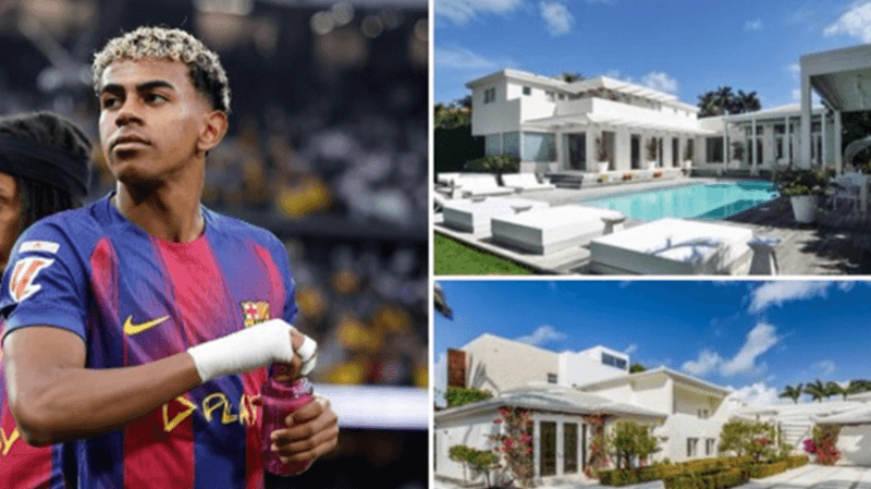 لامين يامال يشتري قصر بيكيه وشاكيرا من أجل صديقته نيكول