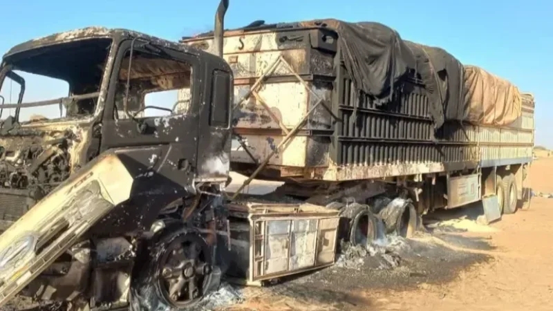 قوات البرهان تقصف قافلة مساعدات في دارفور