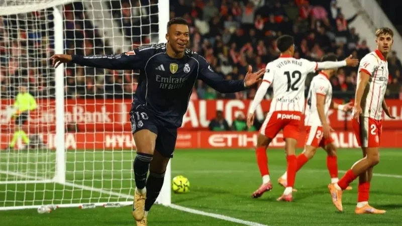 هدف مبابي من ركلة جزاء ينقذ ريال مدريد من الخسارة أمام جيرونا