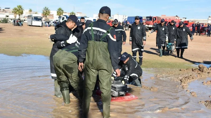 عملية بيضاء في سوسة تحاكي التدخلات عند نزول أمطار غزيرة وفيضان أودية