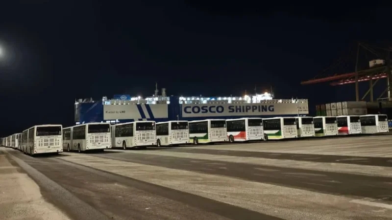 دفعة أولى من صفقة بـ 461 حافلة صينية جديدة في طريقها إلى تونس