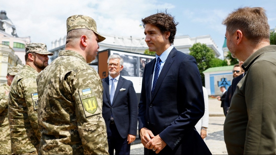 Justin Trudeau, en déplacement à Kiev