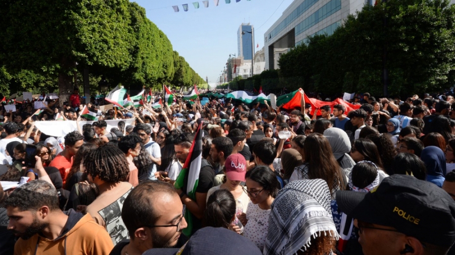 Tunis: Les Tunisiens dénoncent les crimes sionistes