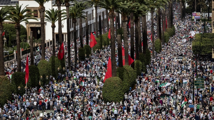 Maroc: Grande manifestation en solidarité avec les Palestiniens