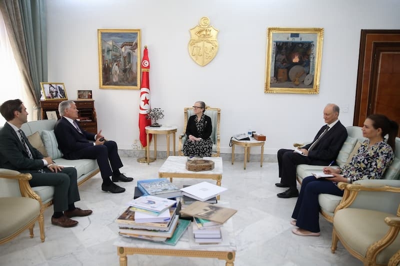 Tunisia-PM Bouden receives French Ambassador at the end of his mission