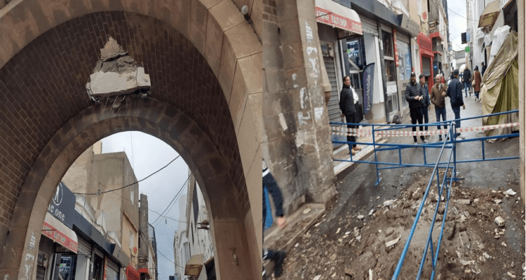 Tunisia-Monastir: collapse of part of Bab Houmet Trabelsia