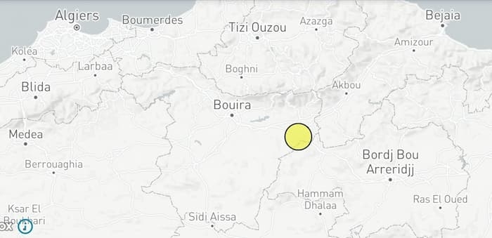 Algeria: A 3.2 magnitude earthquake located in Bouira