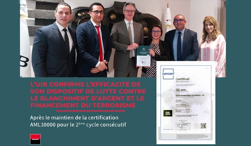 L'UIB confirme le maintien de la certification AML30000 pour le 2e cycle consécutif