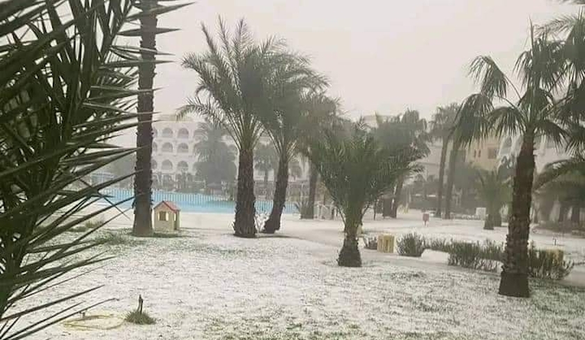 Pluies et grêle à Djerba