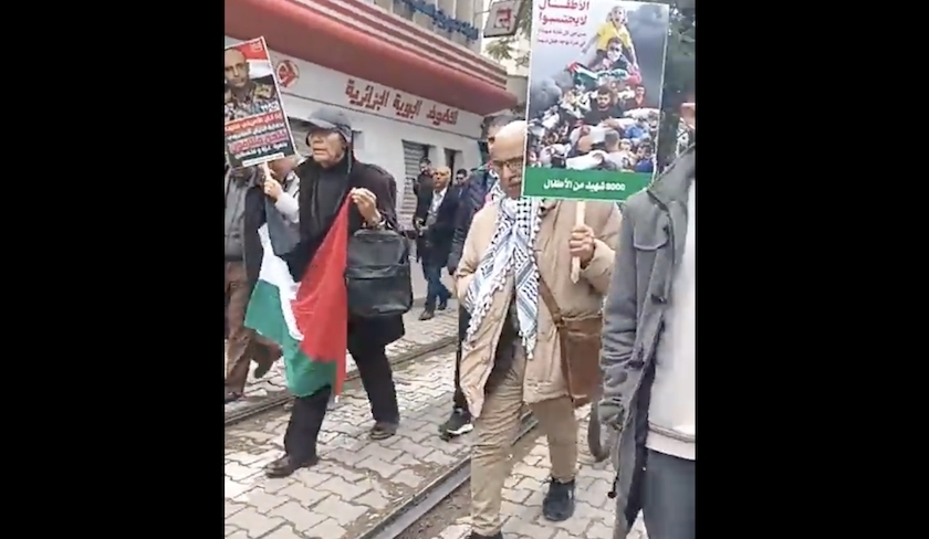 Manifestation à Tunis en soutien aux Palestiniens