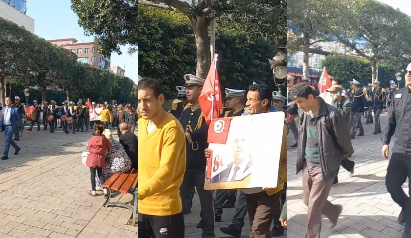 20-Mars : un portrait de Saïed sillonne l'avenue Habib Bourguiba