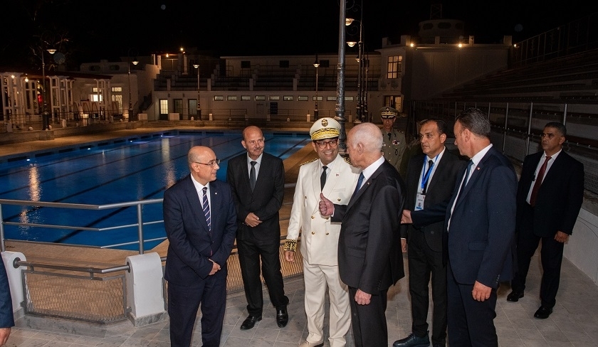 Kaïs Saïed inaugure la piscine du Belvédère après sa rénovation