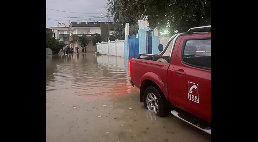 Jendouba sous la pluie : la protection civile intervient dans certains quartiers