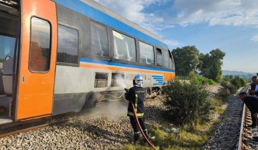 Tunisie : incendie dans un train de voyageurs