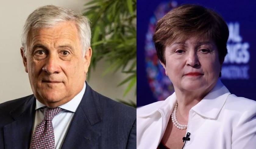 Entretien entre Antonio Tajani et Kristalina Georgieva à propos de la Tunisie