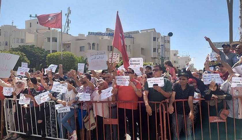 Sfax - Manifestation contre les vagues migratoires des Subsahariens