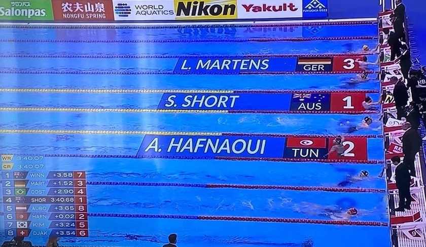 Ahmed Ayoub Hafnaoui vice-champion du monde des 400m nage libre