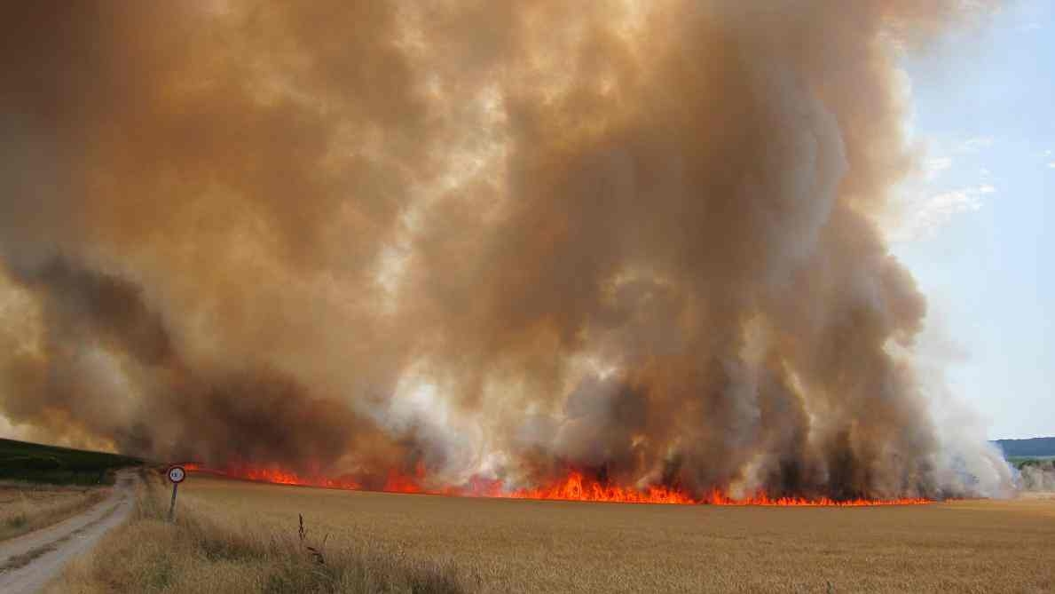 Tunisie – Bizerte : Un incendie ravage un hectare de blé et deux hectares de paille