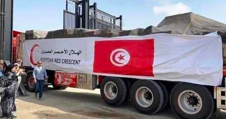 Tunisie – Le premier lot d’aide tunisienne traverse le passage de Rafah