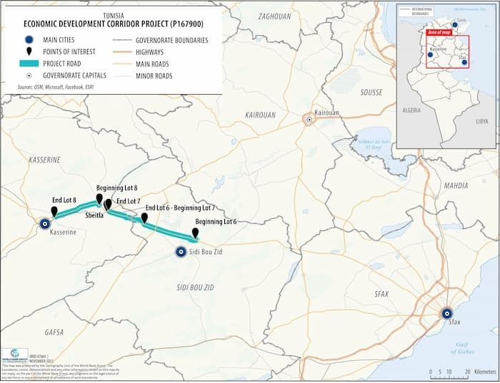 La Banque mondiale s’apprête à contribuer au financement du Corridor de développement économique Kasserine/Sidi Bouzid/Sfax