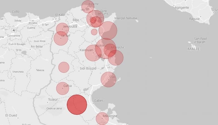 La Carte des violences au cours du premier trimestre