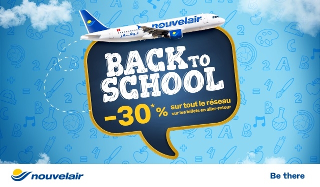 Promo « BACK TO SCHOOL » de nouvelair : bénéficiez de 30% de réduction sur...