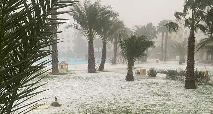 Pluies et grêle à Djerba