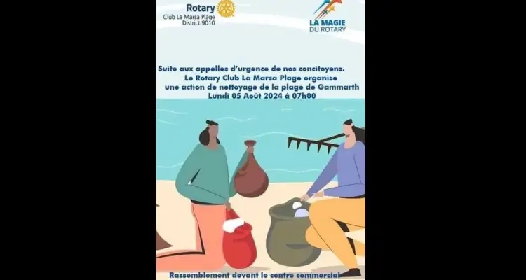 Action citoyenne à la plage de Gammarth : Le Rotary se mobilise