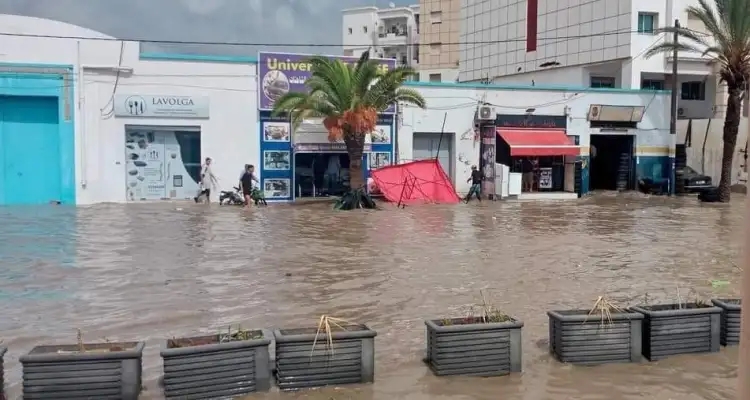 Tunisie : Précipitations, 102 mm à Bchechma, 80 mm à Chebba