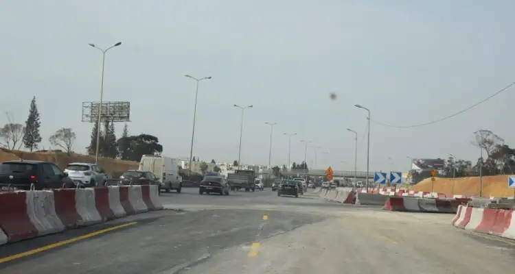 Détournement de la circulation à l'entrée sud de Tunis