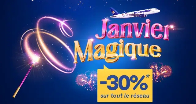 Nouvelair lance son "Janvier Magique" avec 30% de réduction sur tout le réseau !