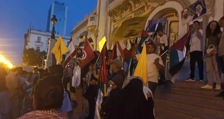 Sit-in à Tunis contre les bombardements israéliens sur Gaza et le sud du Liban