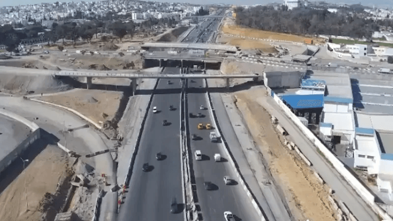 Détournement partiel de la circulation à l'entrée sud de Tunis