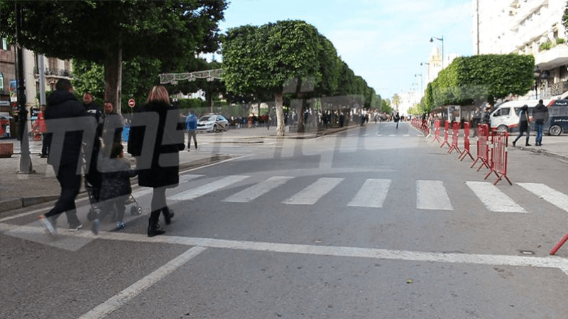 Tunis: L'avenue Bourguiba sans voitures, les 4 et 5 janvier