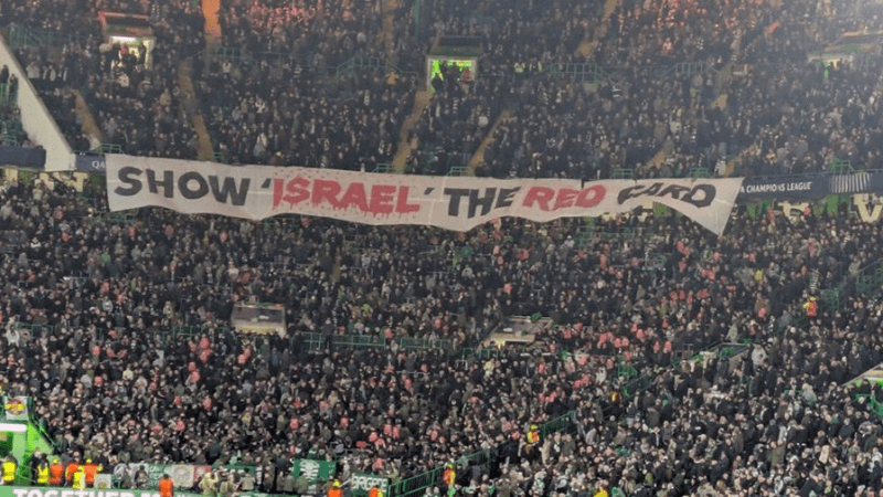 Les ultras de Celtic Glasgow: 'Donnez un carton rouge à Israël'