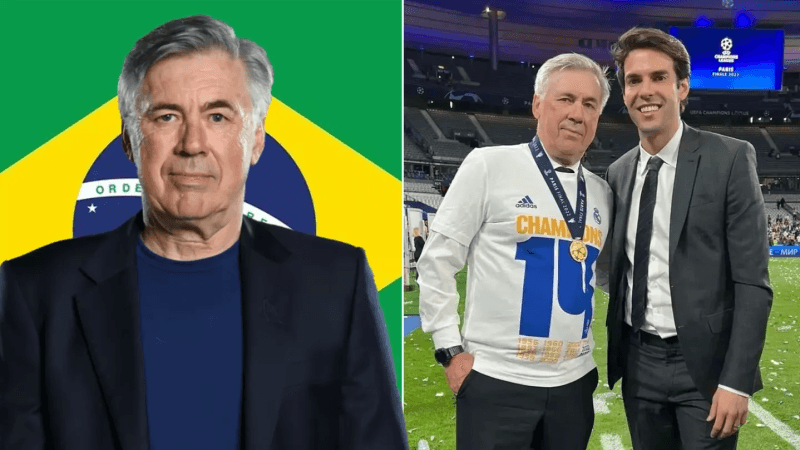 أنشيلوتي يستنجد بخدمات كاكا في مهمة تدريب منتخب البرازيل
