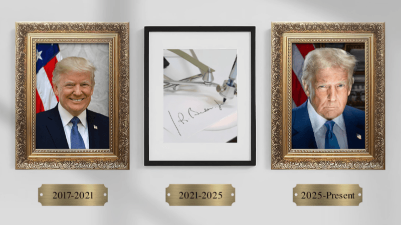 Maison-Blanche: le portrait de Biden remplacé par une machine à signer