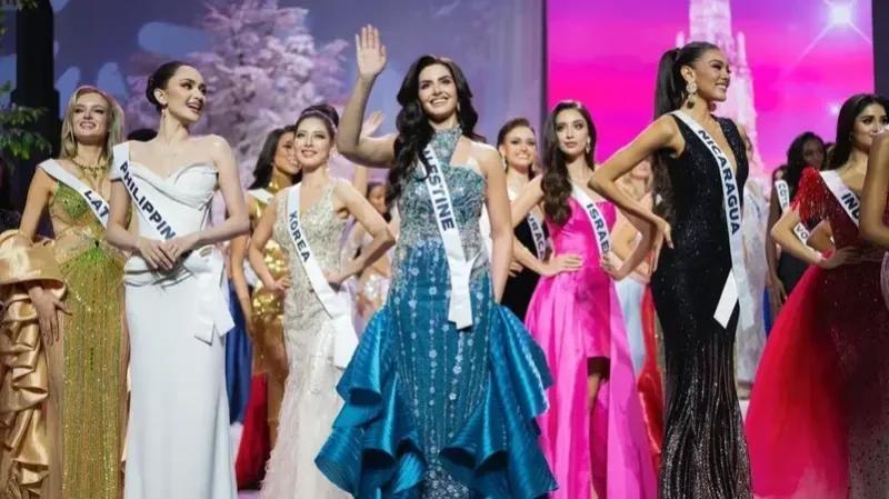 'حرب النظرات' تشتعل بين ملكتي جمال فلسطين واسرائيل